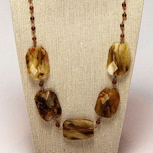 Amber colored beaded necklace